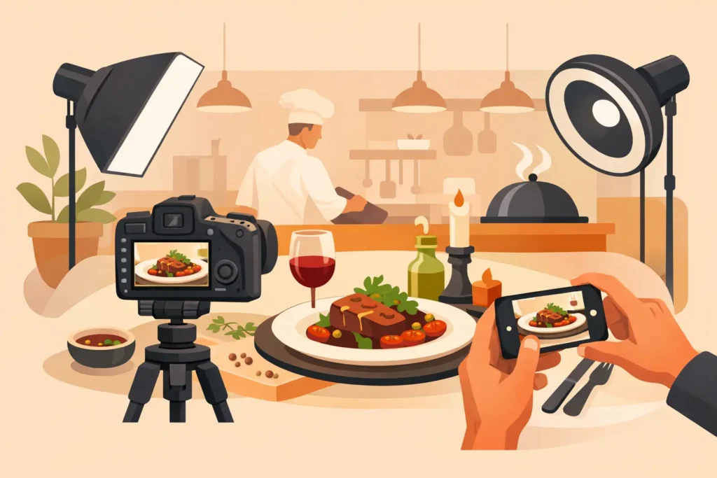 Fotografia kulinarna restauracji, która sprzedaje